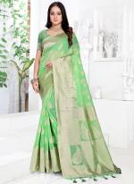 Top Dyed Silk Parrot Green Festival Wear Weaving Saree